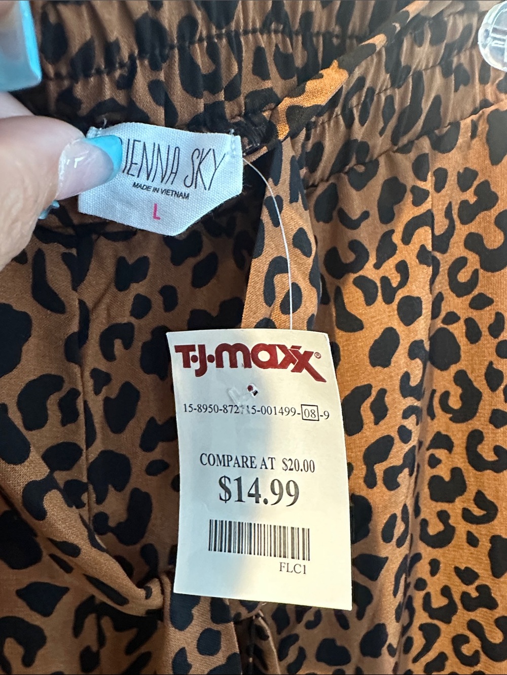 Sienna Sky Wide-Leg Leopard Print Pants Size L - Picture 6 of 6
